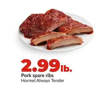 Hy-Vee Pork spare ribs offer