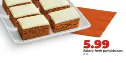 Hy-Vee Bakery-fresh pumpkin bars offer