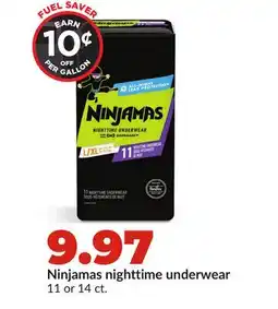 Hy-Vee Ninjamas nighttime underwear offer