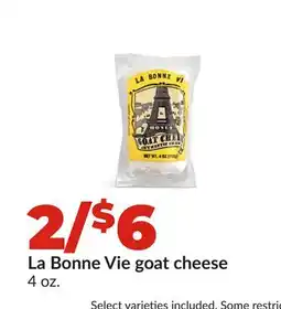 Hy-Vee La Bonne Vie goat cheese offer