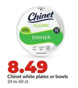 Hy-Vee Chinet white plates or bowls offer