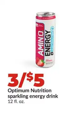 Hy-Vee Optimum Nutrition sparkling energy drink offer
