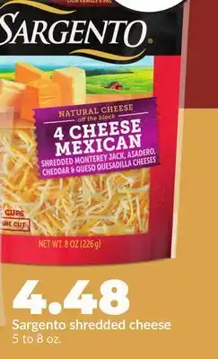 Hy-Vee Sargento shredded cheese offer
