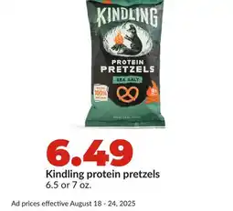 Hy-Vee Kindling protein pretzels offer