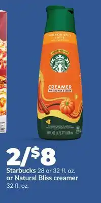 Hy-Vee Starbucks 28 or 32 fl. oz. or Natural Bliss creamer 32 fl. oz offer