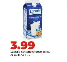Hy-Vee Lactaid cottage cheese 16 oz. or milk 64 fl. oz offer