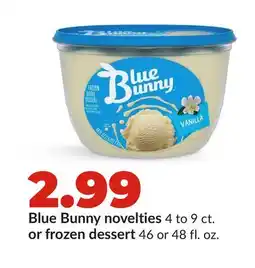 Hy-Vee Blue Bunny novelties 4 to 9 ct. or frozen dessert oz offer