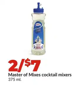 Hy-Vee Master of Mixes cocktail mixers offer
