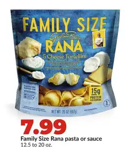 Hy-Vee Family Size Rana pasta or sauce offer