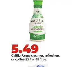 Hy-Vee Califia Farms creamer, refreshers or coffee offer