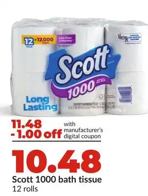 Hy-Vee Scott 1000 bath tissue offer