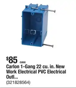 The Home Depot Carlon 1-Gang 22 cu. in. New Work Electrical PVC Electrical Outlet Box (Case of 100) (B122A-UPC) offer