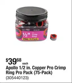 The Home Depot Apollo 1/2 in. Copper Pro Crimp Ring Pro Pack (75-Pack) offer