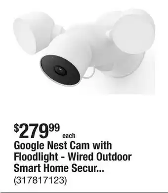 The Home Depot Google Nest Cam with Floodlight - Wired Outdoor Smart Home Security Camera offer