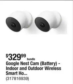 The Home Depot Google Nest Cam (Battery) - Indoor and Outdoor Wireless Smart Home Security Camera - 2 Pack offer