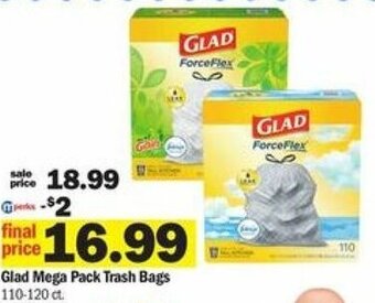 Meijer Glad Mega Pack Trash Bags offer