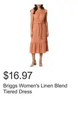 Costco Briggs Women's Linen Blend Tiered Dress offer