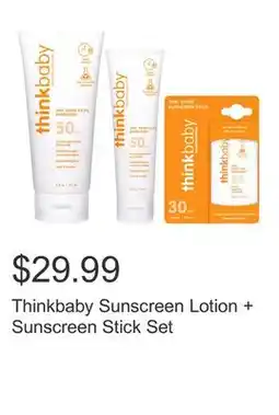 Costco Thinkbaby Sunscreen Lotion + Sunscreen Stick Set offer