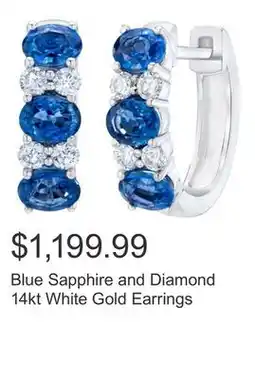 Costco Blue Sapphire and Diamond 14kt White Gold Earrings offer