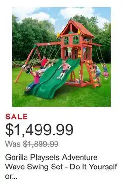 Costco Gorilla Playsets Adventure Wave Swing Set - Do It Yourself or Installed offer