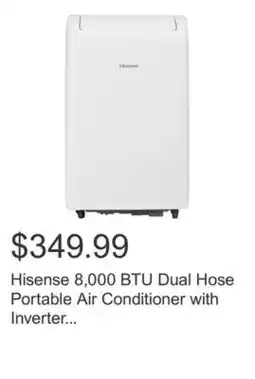 Costco Hisense 8,000 BTU Dual Hose Portable Air Conditioner with Inverter and Wi-Fi offer