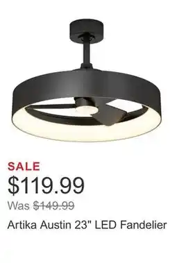 Costco Artika Austin 23 LED Fandelier offer