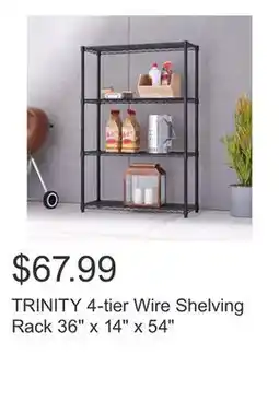 Costco TRINITY 4-tier Wire Shelving Rack 36 x 14 x 54 offer