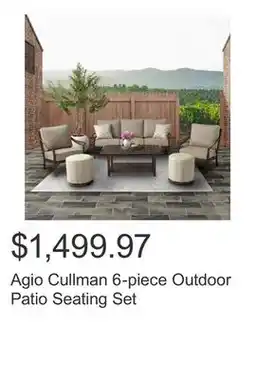 Costco Agio Cullman 6-piece Outdoor Patio Seating Set offer