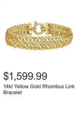 Costco 14kt Yellow Gold Rhombus Link Bracelet offer