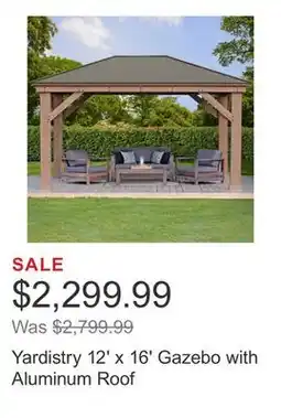 Costco Yardistry 12' x 16' Gazebo with Aluminum Roof offer