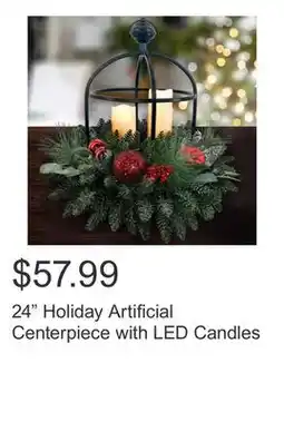 Costco 24 Holiday Artificial Centerpiece with LED Candles offer