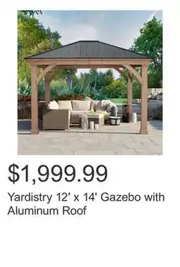 Costco Yardistry 12' x 14' Gazebo with Aluminum Roof offer
