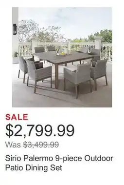 Costco Sirio Palermo 9-piece Outdoor Patio Dining Set offer
