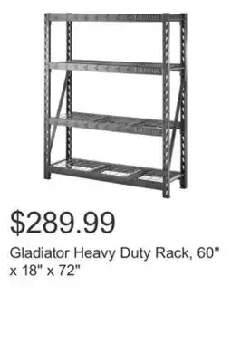 Costco Gladiator Heavy Duty Rack, 60 x 18 x 72 offer