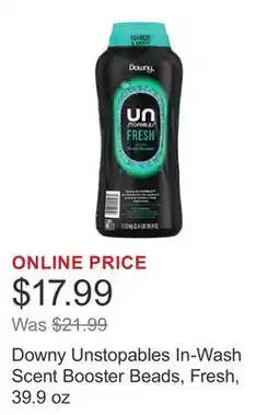 Costco Downy Unstopables In-Wash Scent Booster Beads, Fresh, 39.9 oz offer