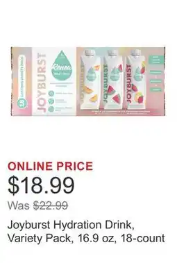 Costco Joyburst Hydration Drink, Variety Pack, 16.9 oz, 18-count offer