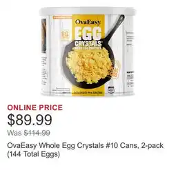 Costco OvaEasy Whole Egg Crystals #10 Cans, 2-pack (144 Total Eggs) offer