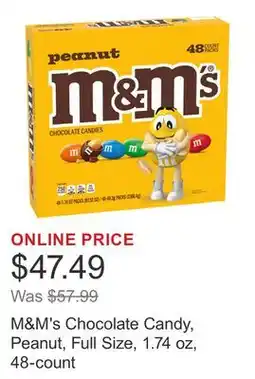 Costco M&M's Chocolate Candy, Peanut, Full Size, 1.74 oz, 48-count offer