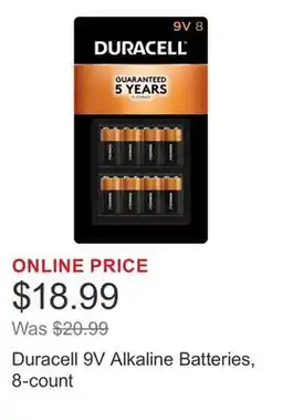 Costco Duracell 9V Alkaline Batteries, 8-count offer