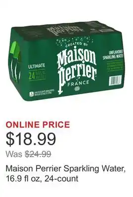 Costco Maison Perrier Sparkling Water, 16.9 fl oz, 24-count offer