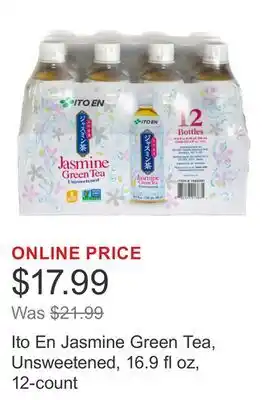 Costco Ito En Jasmine Green Tea, Unsweetened, 16.9 fl oz, 12-count offer