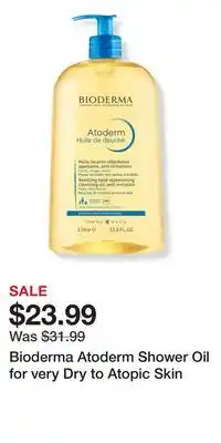 Ulta Beauty Bioderma Atoderm Shower Oil for very Dry to Atopic Skin offer