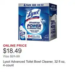 Costco Lysol Advanced Toilet Bowl Cleaner, 32 fl oz, 4-count offer