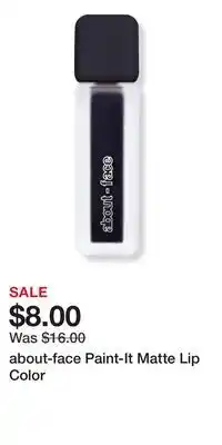 Ulta Beauty about-face Paint-It Matte Lip Color offer