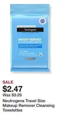 Ulta Beauty Neutrogena Travel Size Makeup Remover Cleansing Towelettes offer