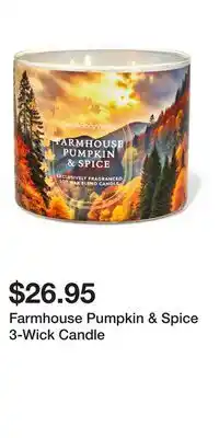 Bath & Body Works Farmhouse Pumpkin & Spice 3-Wick Candle offer