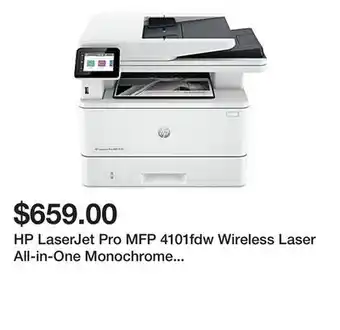 Office Depot HP LaserJet Pro MFP 4101fdw Wireless Laser All-in-One Monochrome Printer offer