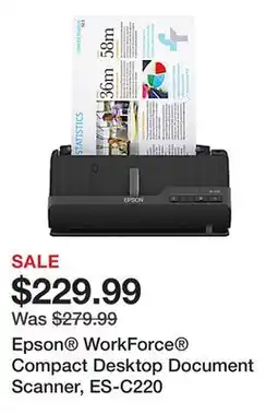 Office Depot Epson WorkForce Compact Desktop Document Scanner, ES-C220 offer
