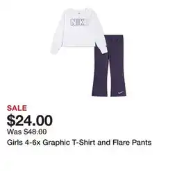 Belk Girls 4-6x Graphic T-Shirt and Flare Pants offer