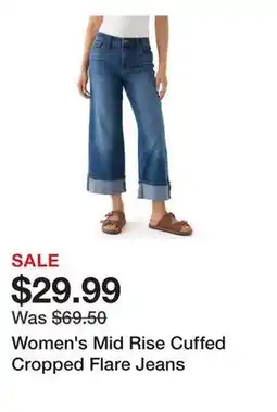 Belk Women's Mid Rise Cuffed Cropped Flare Jeans offer